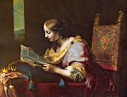 DOLCI, Carlo St Catherine Reading a Book sd oil painting on canvas